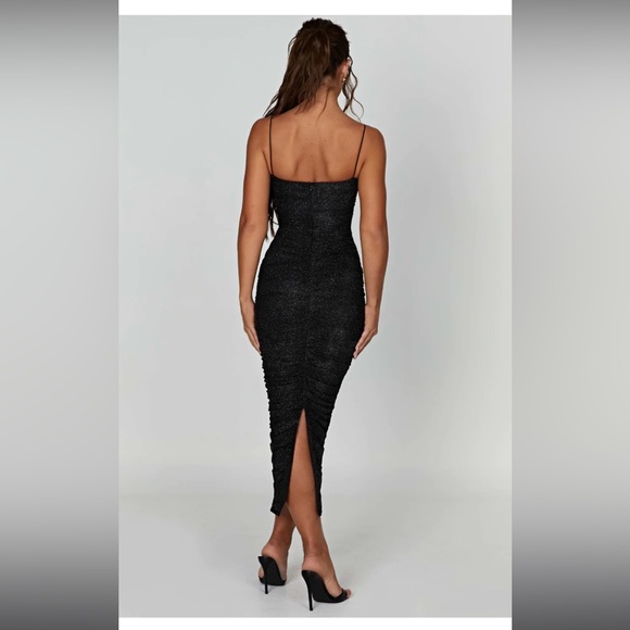 BABYBOO- GRACIE MAXI DRESS - BLACK SPARKLE - Picture 2 of 3